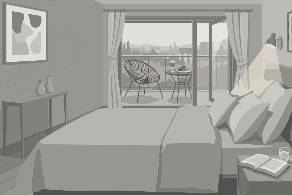 Forum Tower, Parlor Suite, 1 King, City View, Non-Smoking